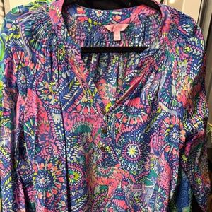LILLY PULITZER Elsa Silk No Problem Llama XL